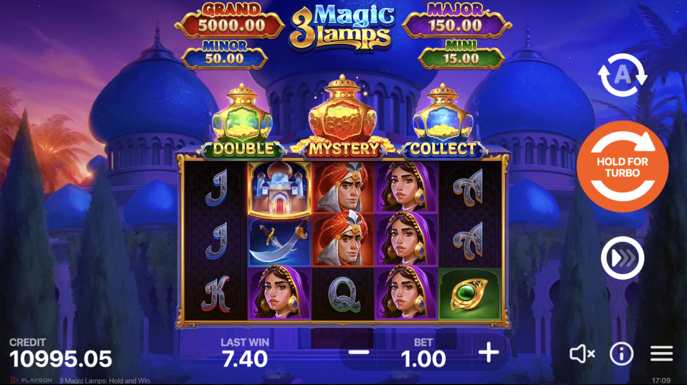 3 Magic Lamps: Hold and Win        Playson